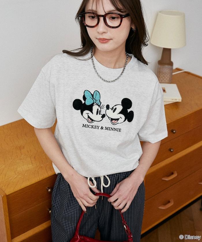 Mickey Mouse & Minnie Mouse（米老鼠和米妮） 相良刺繡 T恤