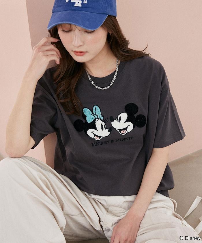 Mickey Mouse & Minnie Mouse（米老鼠和米妮） 相良刺繡 T恤