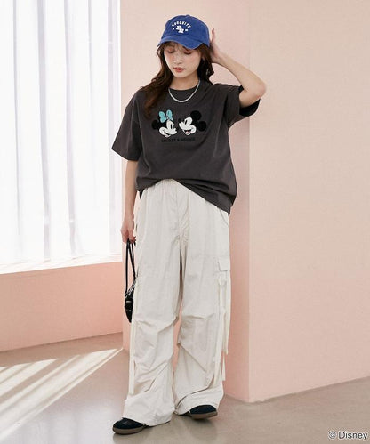 Mickey Mouse & Minnie Mouse（米老鼠和米妮） 相良刺繡 T恤