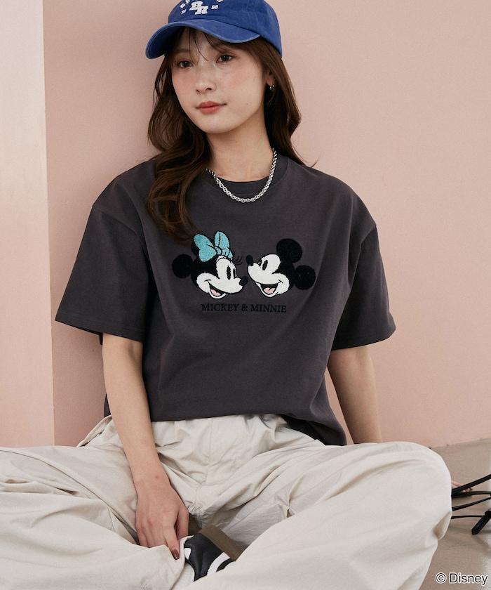 Mickey Mouse & Minnie Mouse（米老鼠和米妮） 相良刺繡 T恤