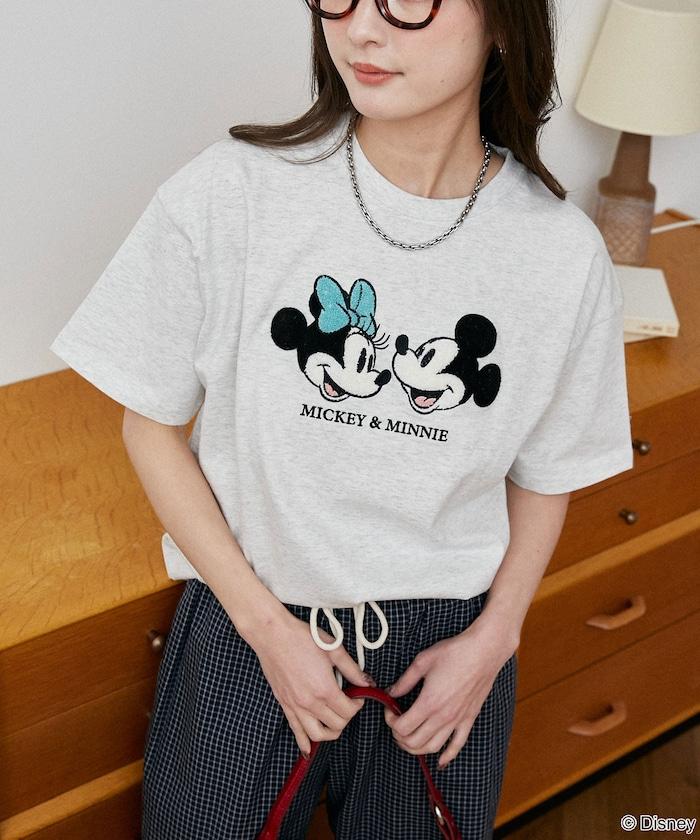 Mickey Mouse & Minnie Mouse（米老鼠和米妮） 相良刺繡 T恤
