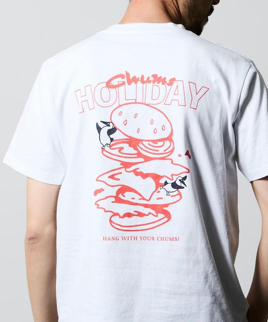 CHUMS×FREAK'S STORE 聯名 Booby鳥後背印花漢堡圖案 圓領T恤