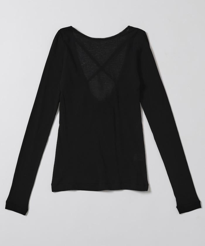 棉質羅紋長袖上衣 Cotton rib long sleeve top N26SS-C07