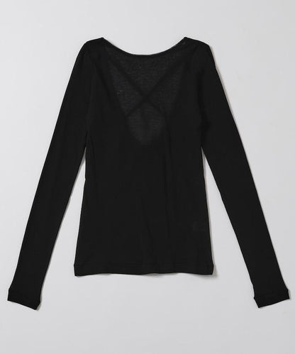 棉質羅紋長袖上衣 Cotton rib long sleeve top N26SS-C07