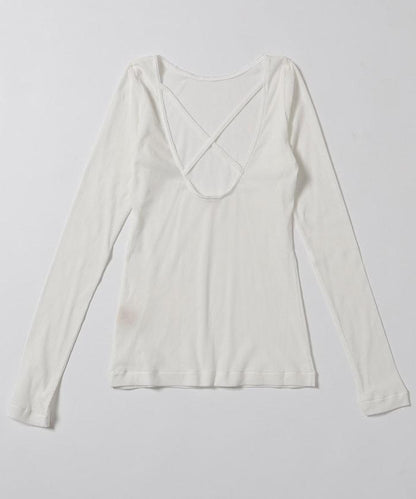 棉質羅紋長袖上衣 Cotton rib long sleeve top N26SS-C07
