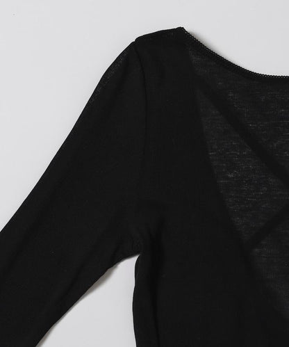 棉質羅紋長袖上衣 Cotton rib long sleeve top N26SS-C07