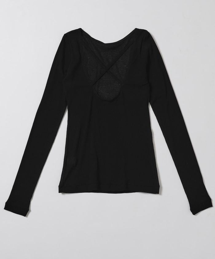 棉質羅紋長袖上衣 Cotton rib long sleeve top N26SS-C07