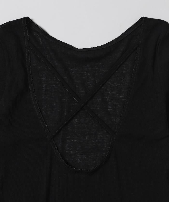 棉質羅紋長袖上衣 Cotton rib long sleeve top N26SS-C07