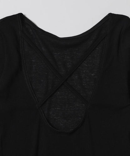 棉質羅紋長袖上衣 Cotton rib long sleeve top N26SS-C07