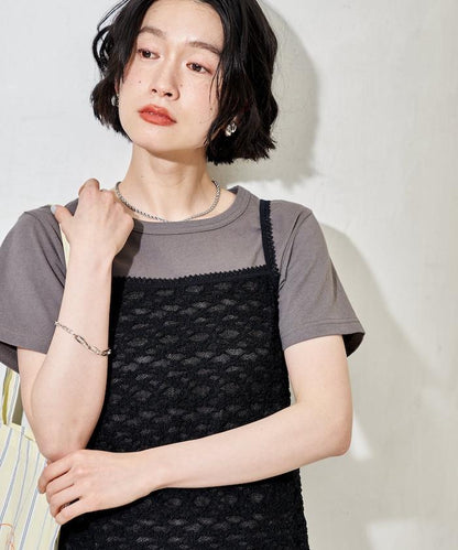 蕾絲吊帶T恤套裝