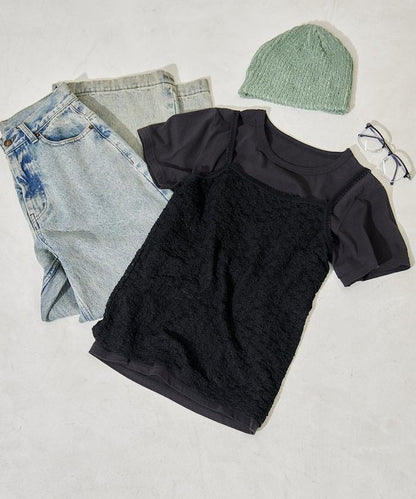 蕾絲吊帶T恤套裝