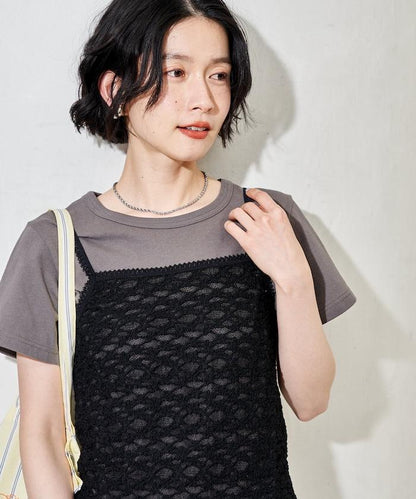 蕾絲吊帶T恤套裝