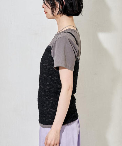 蕾絲吊帶T恤套裝