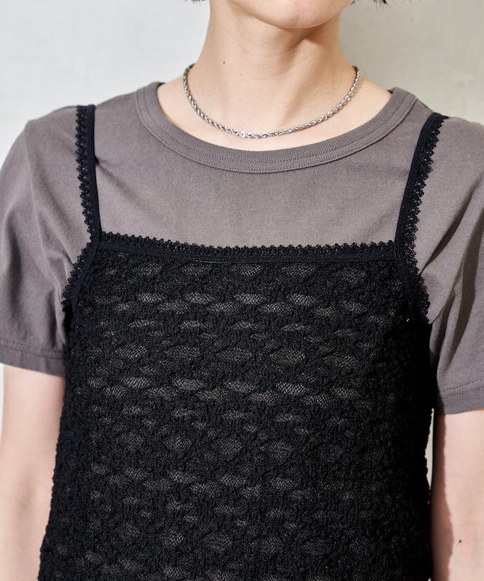 蕾絲吊帶T恤套裝