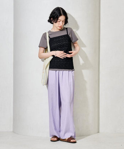 蕾絲吊帶T恤套裝