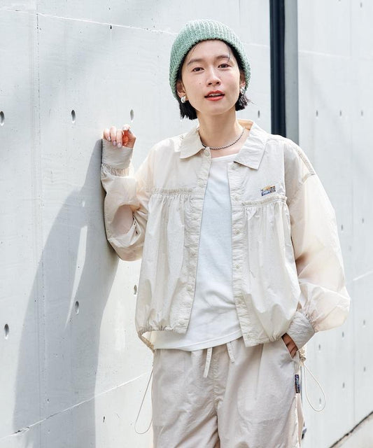 Super Light Nylon 抽褶設計 短款襯衫（可成套搭配）