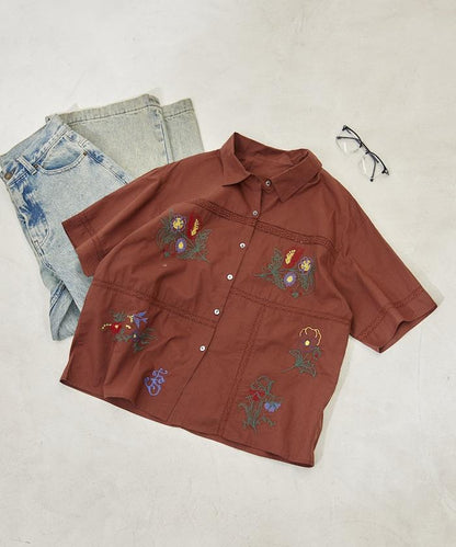 印度 拼接刺繡 長袖襯衫