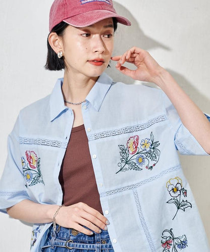 印度 拼接刺繡 長袖襯衫