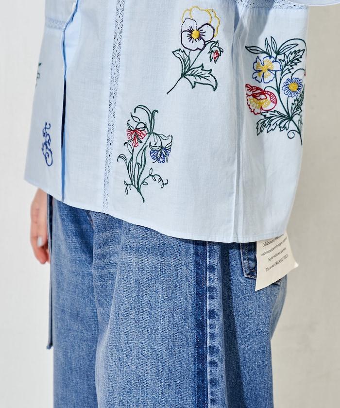 印度 拼接刺繡 長袖襯衫