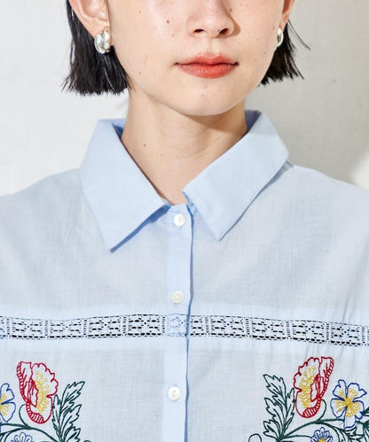 印度 拼接刺繡 長袖襯衫