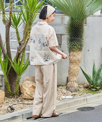 印度 拼接刺繡 長袖襯衫