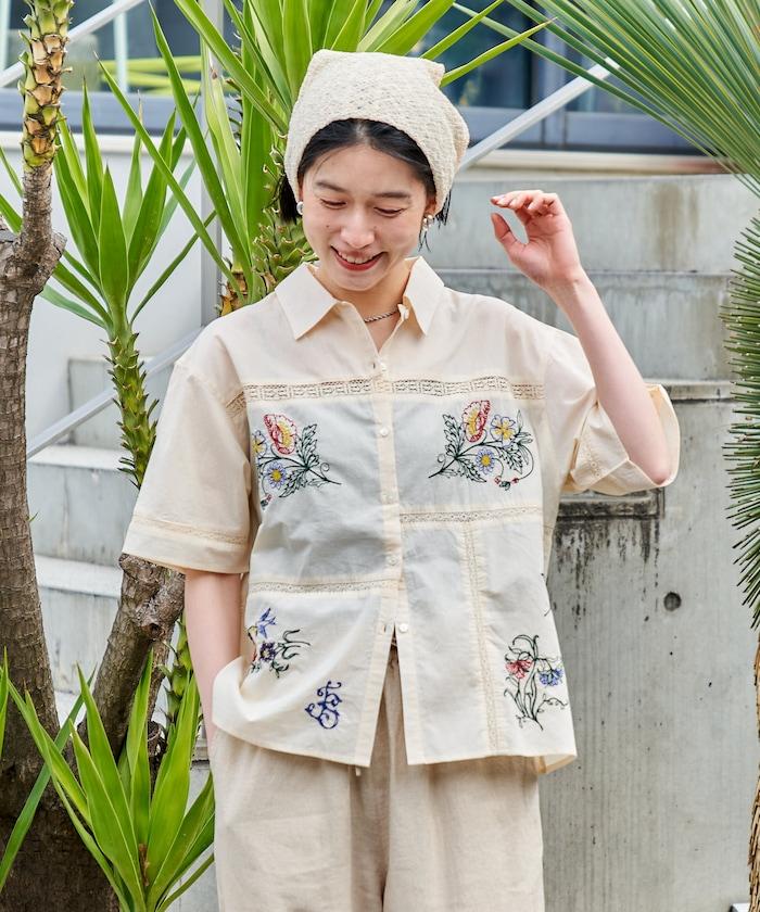 印度 拼接刺繡 長袖襯衫