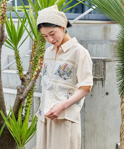 印度 拼接刺繡 長袖襯衫