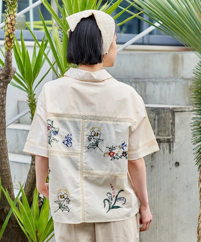 印度 拼接刺繡 長袖襯衫