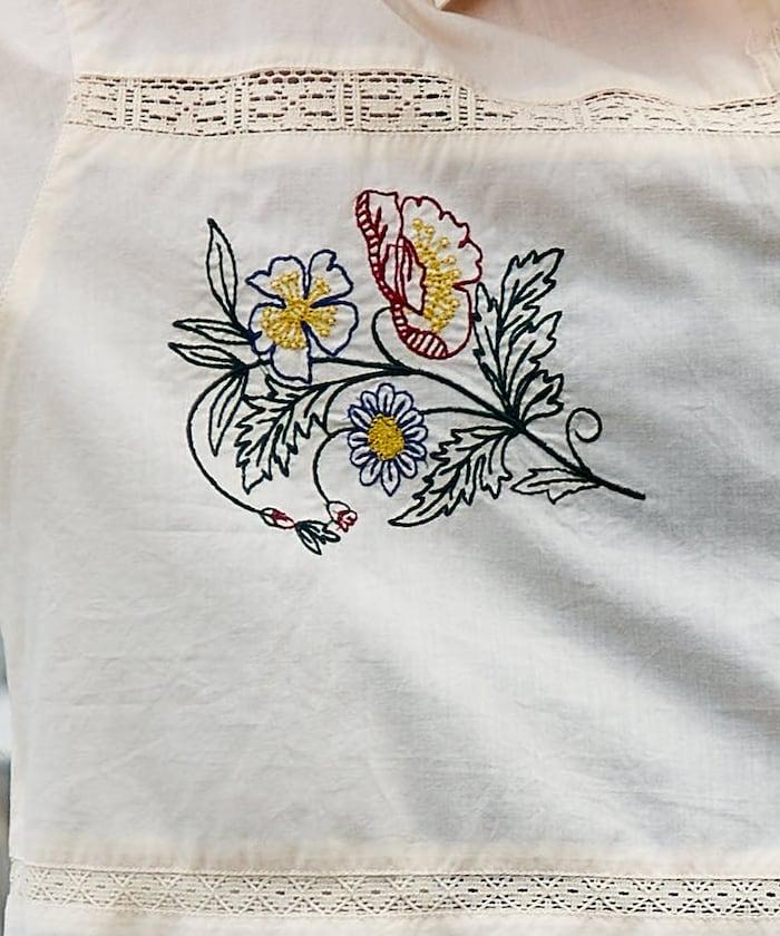 印度 拼接刺繡 長袖襯衫