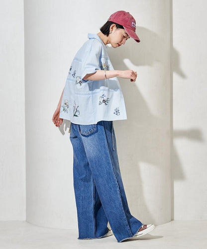 印度 拼接刺繡 長袖襯衫