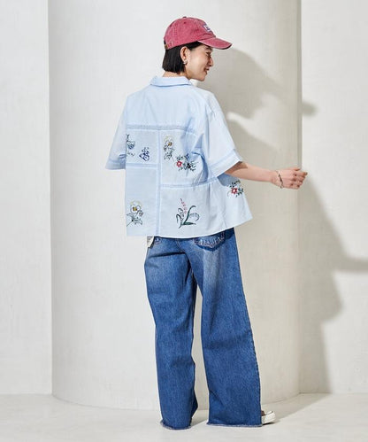 印度 拼接刺繡 長袖襯衫