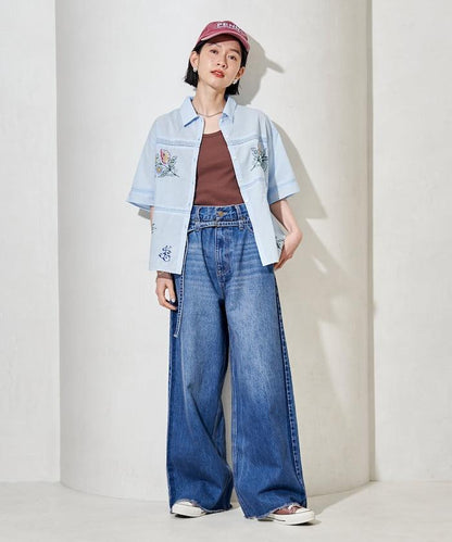 印度 拼接刺繡 長袖襯衫