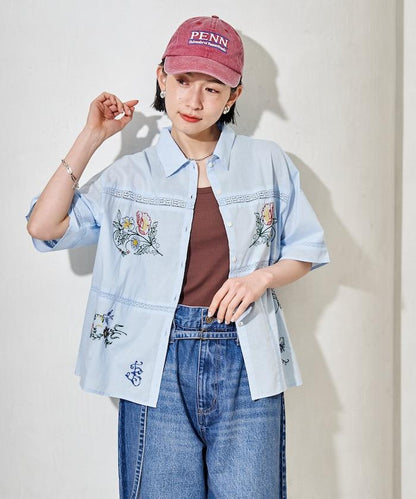 印度 拼接刺繡 長袖襯衫