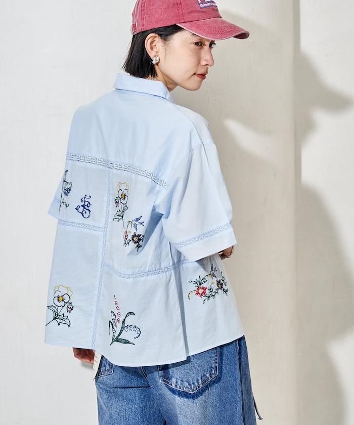 印度 拼接刺繡 長袖襯衫