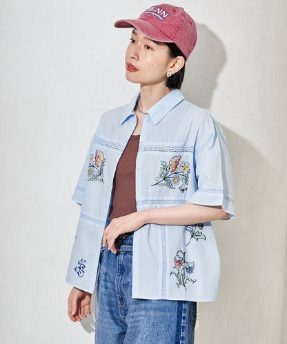 印度 拼接刺繡 長袖襯衫