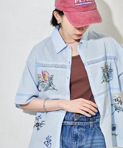 印度 拼接刺繡 長袖襯衫