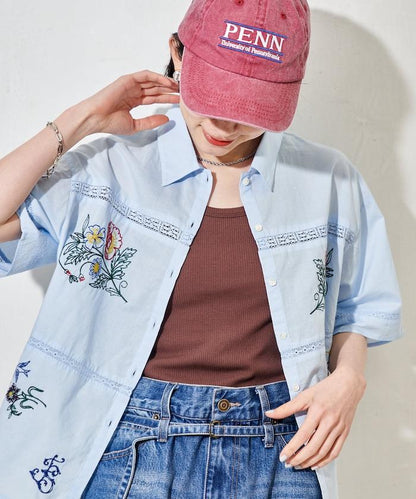 印度 拼接刺繡 長袖襯衫