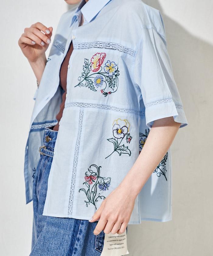 印度 拼接刺繡 長袖襯衫