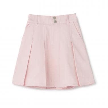 蝴蝶結刺繡花卉圖案 折褶 裙褲