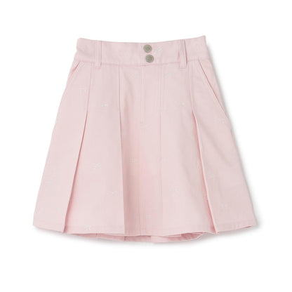 蝴蝶結刺繡花卉圖案 折褶 裙褲