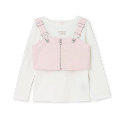 熱門商品補貨 直營店無售 蝴蝶結刺繡 束胸上衣+長袖T恤 套裝