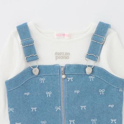 熱門商品補貨 直營店無售 蝴蝶結刺繡 束胸上衣+長袖T恤 套裝