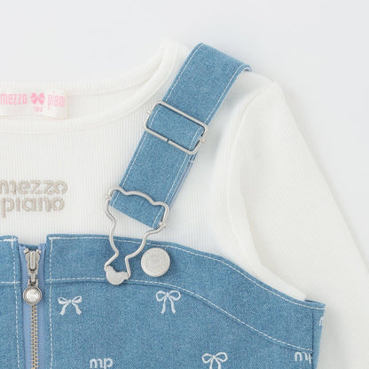 熱門商品補貨 直營店無售 蝴蝶結刺繡 束胸上衣+長袖T恤 套裝