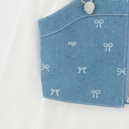 熱門商品補貨 直營店無售 蝴蝶結刺繡 束胸上衣+長袖T恤 套裝