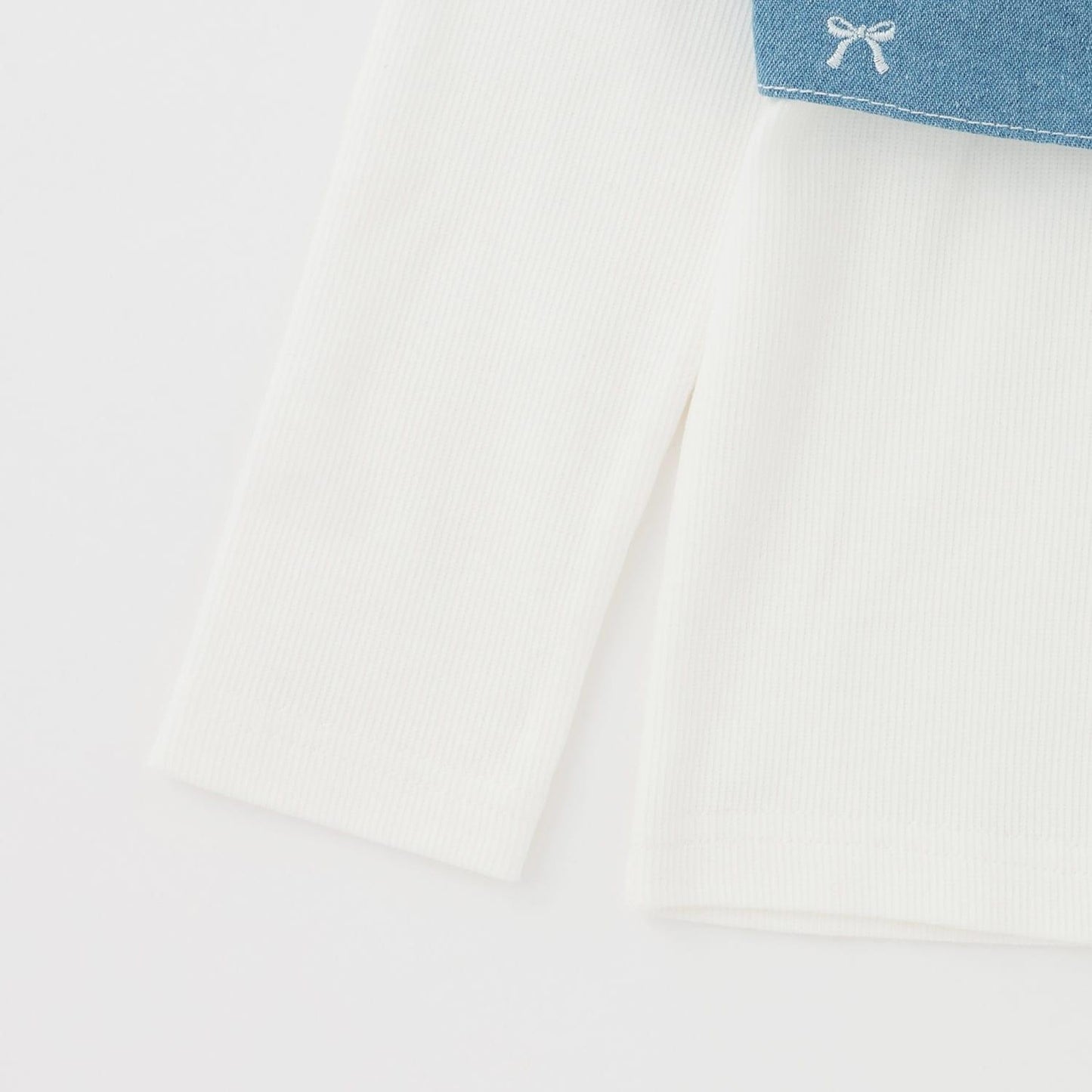 熱門商品補貨 直營店無售 蝴蝶結刺繡 束胸上衣+長袖T恤 套裝