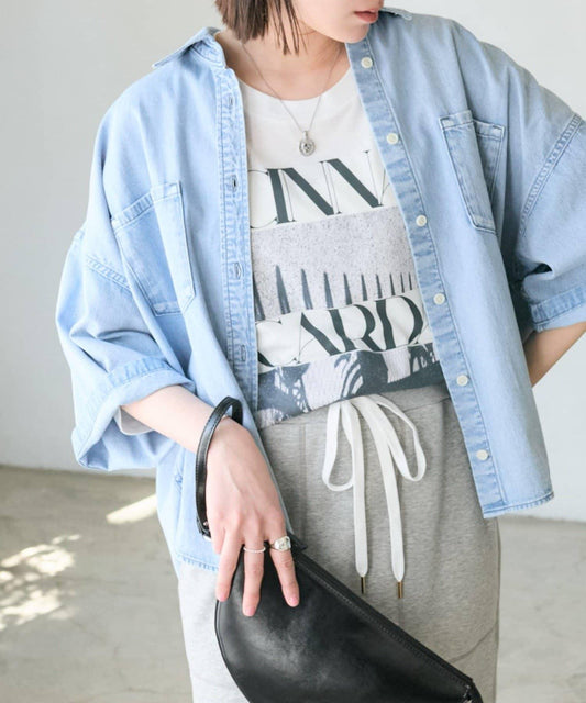 RIMH 斗篷廓形 牛仔面料 襯衫