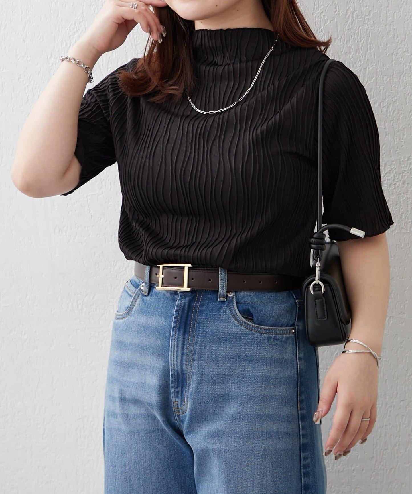 優雅風格 波紋提花 T恤