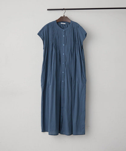 輕盈面料 法式短袖 褶皺 連衣裙