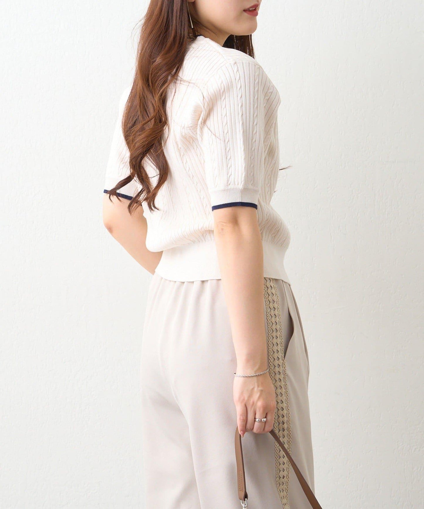 U.S.POLOASSN. 麻花紋口袋設計針織套頭衫