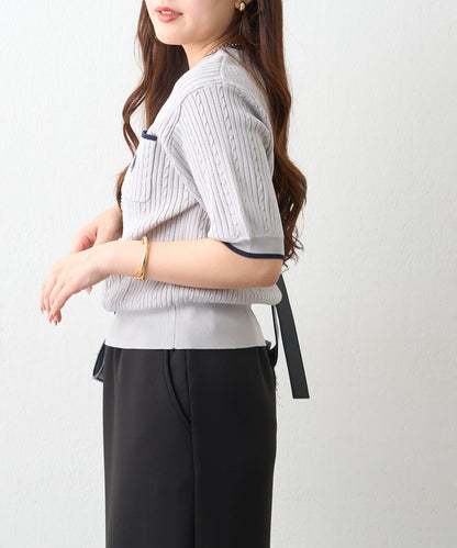 U.S.POLOASSN. 麻花紋口袋設計針織套頭衫